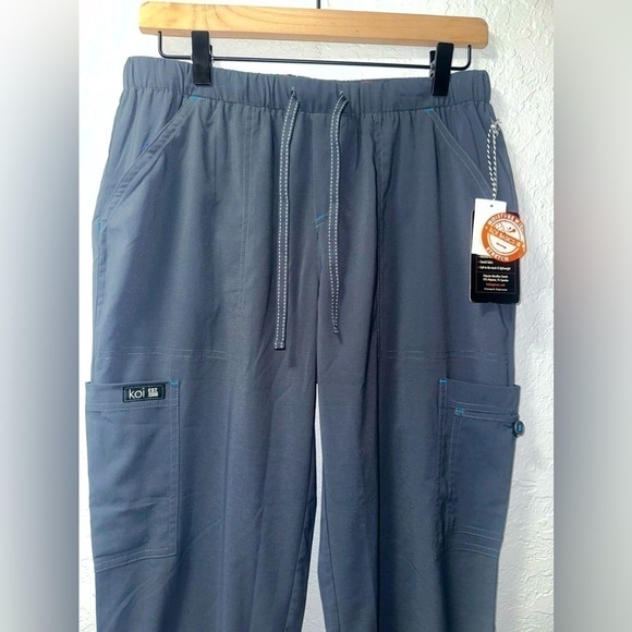 Koi Basics Petite Scrub Pants, Charcoal (NWT) - Picture 3 of 9
